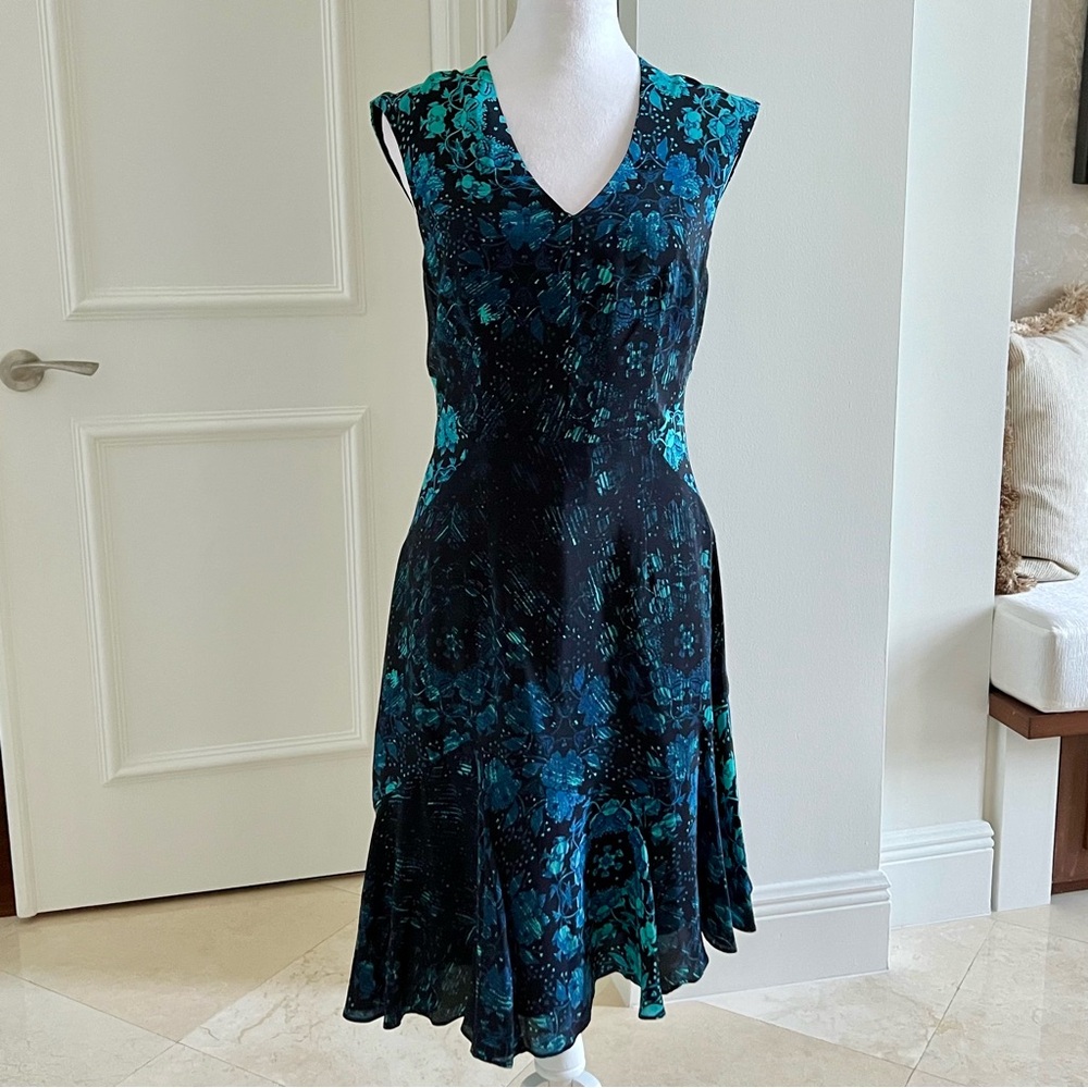 Nannette Lapore Pattern Silk Dress Made in NYC, USA